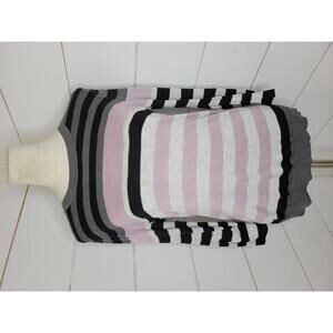 Banana Republic medium grey black & pink lightweight sweater